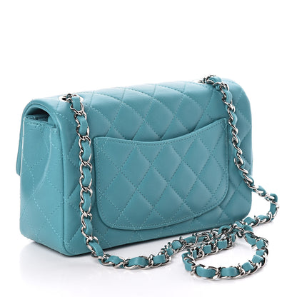 Chanel Lambskin Quilted Mini Rectangular Flap Turquoise 3 of 11
