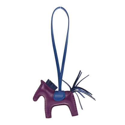 Hermes Milo Lambskin Grigri Rodeo Horse Bag Charm PM Violet Bleu Saphir Bleu France 1 of 5
