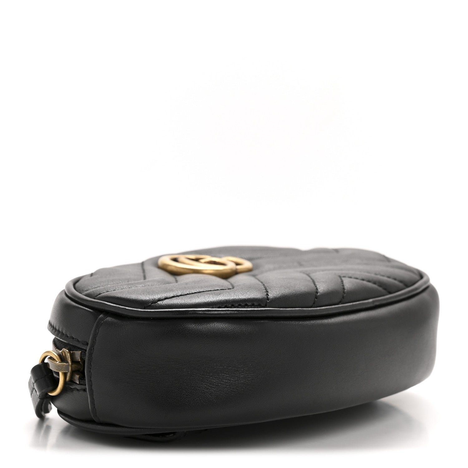 Gucci Calfskin Matelasse GG Marmont Belt Bag 75 30 Black 4 of 13