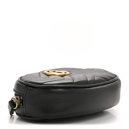 Gucci Calfskin Matelasse GG Marmont Belt Bag 75 30 Black 4 of 13