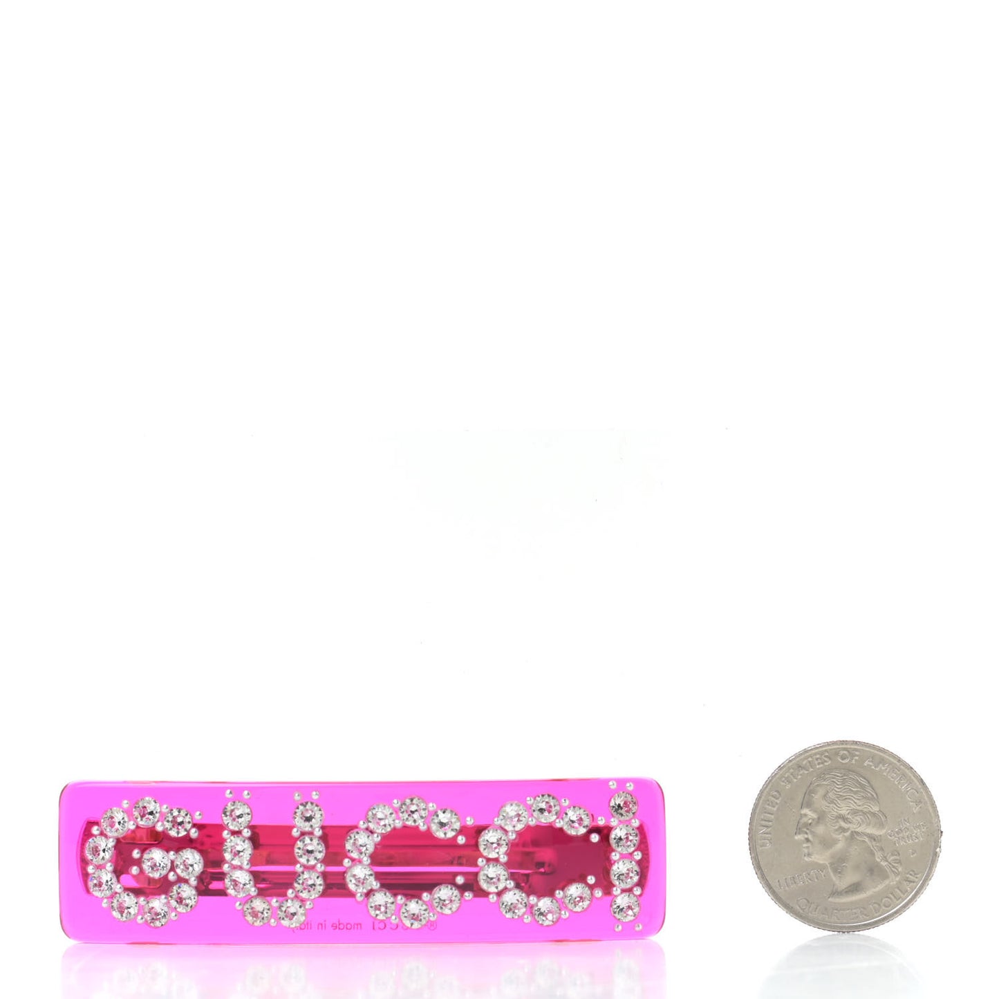 Resin Crystal Single Hair Barrette Fuchsia