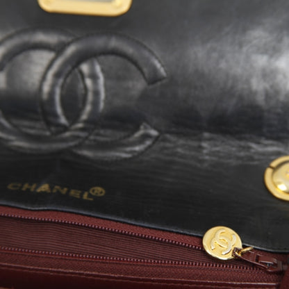 Chanel Lambskin Quilted Push Lock Flap Bag Black 9 of 10