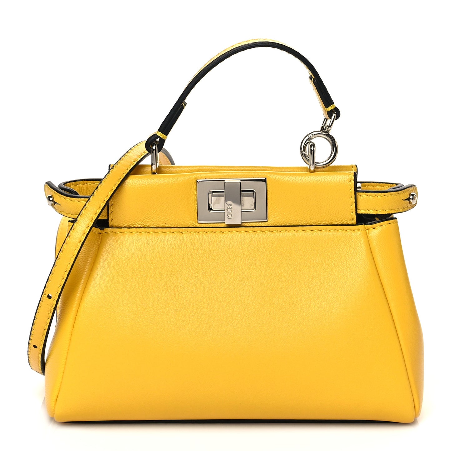 Shiny Nappa Micro Peekaboo Iconic Satchel Sunflower