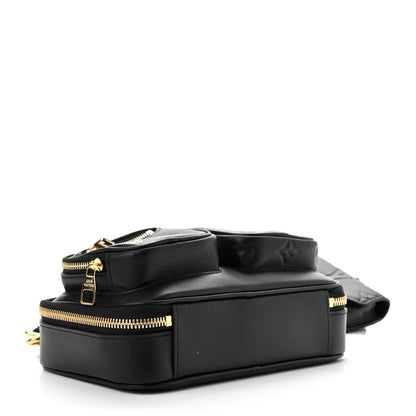 Louis Vuitton Calfskin Monogram Embossed Utility Crossbody Black 3 of 8