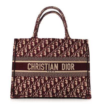 Christian Dior Oblique Medium Book Tote Burgundy Multicolor 1 of 9
