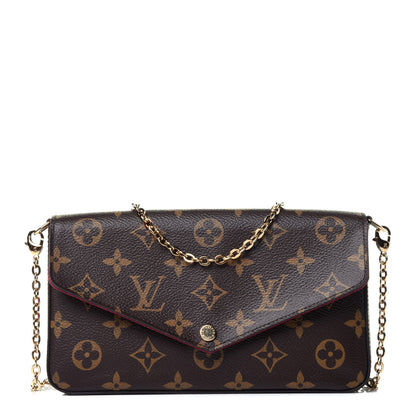 Louis Vuitton Monogram Pochette Felicie Chain Wallet Fuchsia 1 of 13