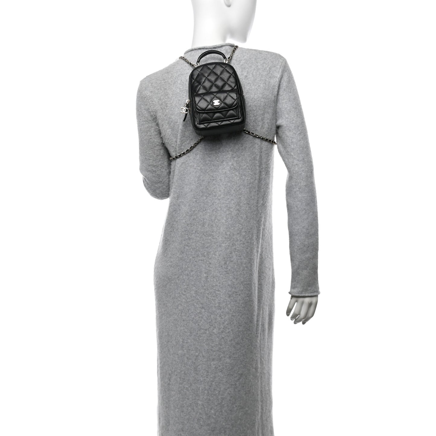 Caviar Quilted CC Mini Classic Backpack Black