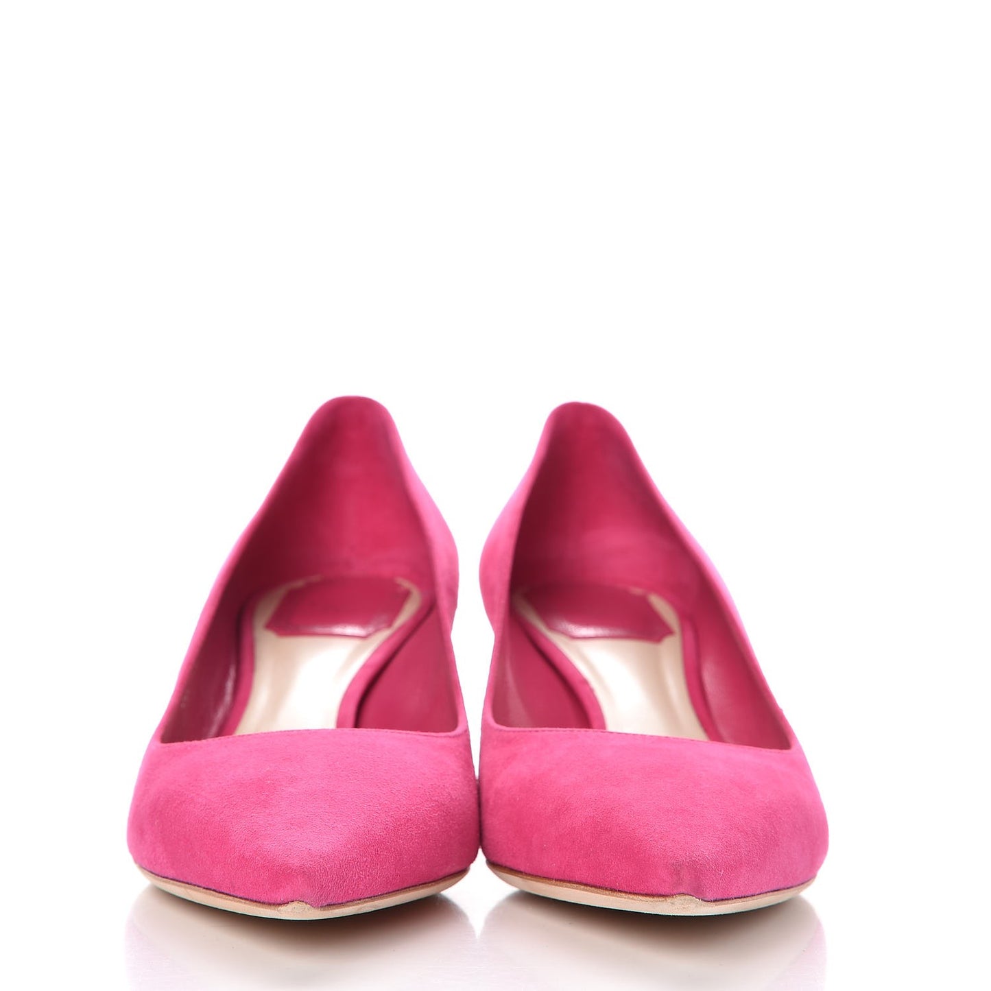 Suede Cherie Pointy Toe 50mm Pumps 38 Fuchsia