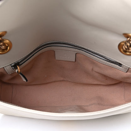 Gucci Calfskin Matelasse Small GG Marmont Shoulder Bag White 4 of 4