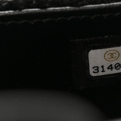 Chanel Velvet Camellia Embossed Jewel Belt Card Holder With Chain Black 7 of 11