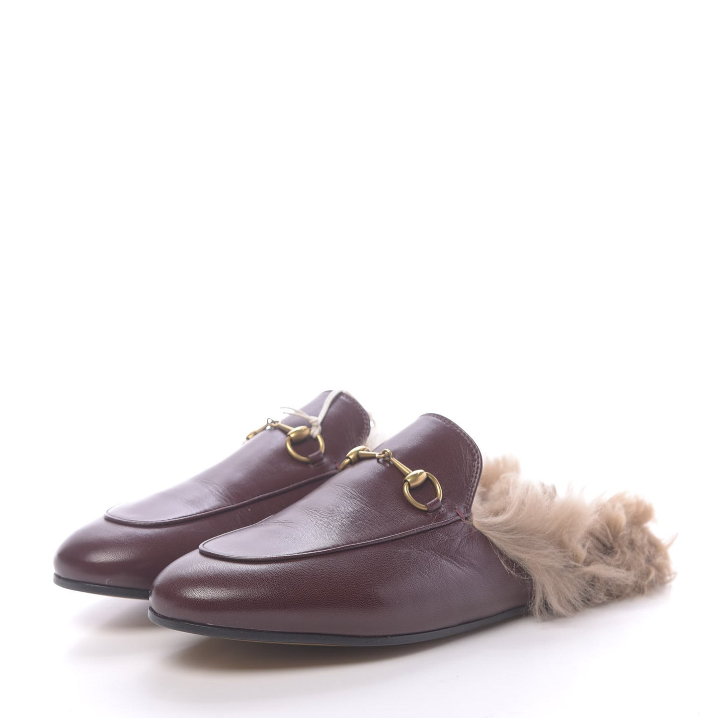 Malaga Kid Fur Womens Princetown Slippers 40 Vintage Bordeaux