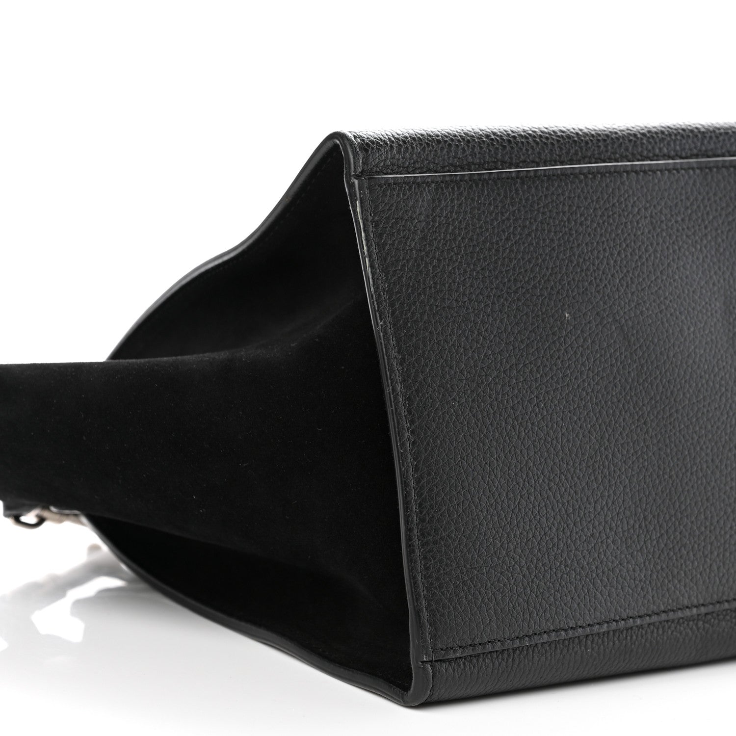 Celine Drummed Calfskin Suede Small Trapeze Black 8 of 8