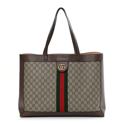Gucci GG Supreme Monogram Web Ophidia Tote Brown 1 of 16