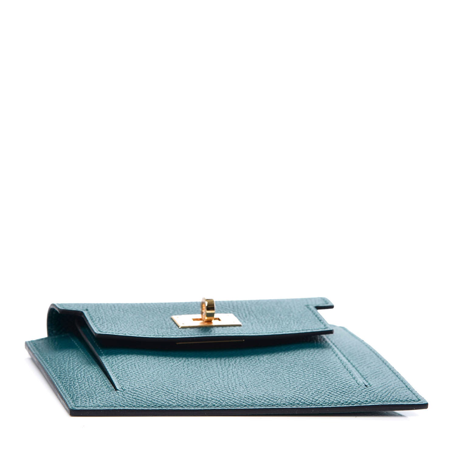 Hermes Epsom Kelly Pocket Compact Wallet Vert Bosphore 3 of 8