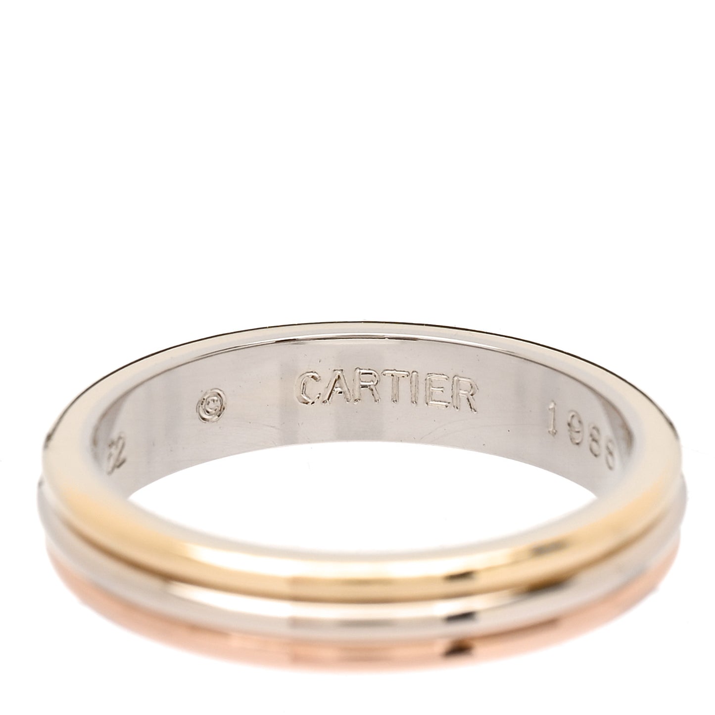 18K Pink White Yellow Gold 4mm Trinity Wedding Band Ring 52 6