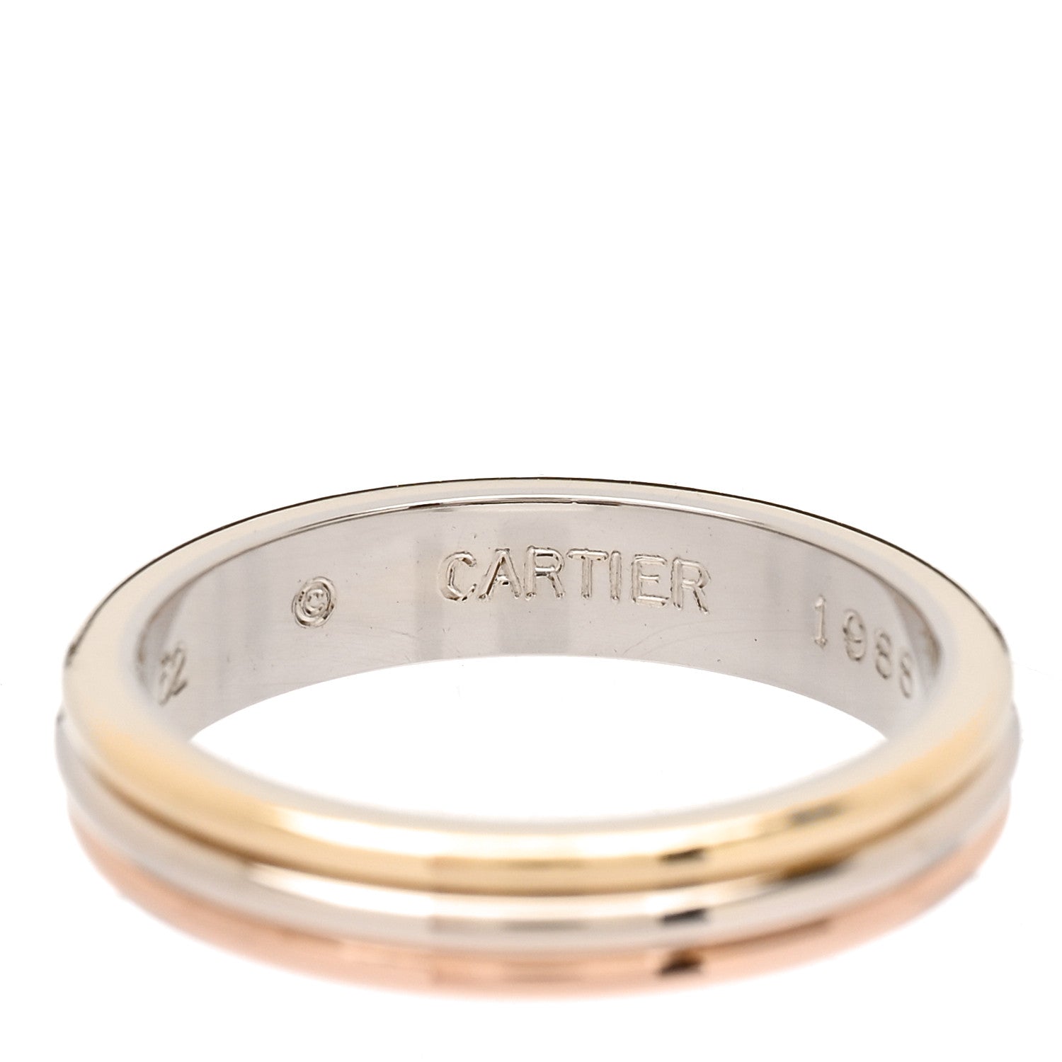Cartier 18K Pink White Yellow Gold 4mm Trinity Wedding Band Ring 52 6 4 of 7