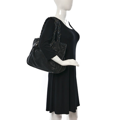 Chanel Distressed Lambskin Vintage Ligne Lady Braid Tote Black 2 of 10