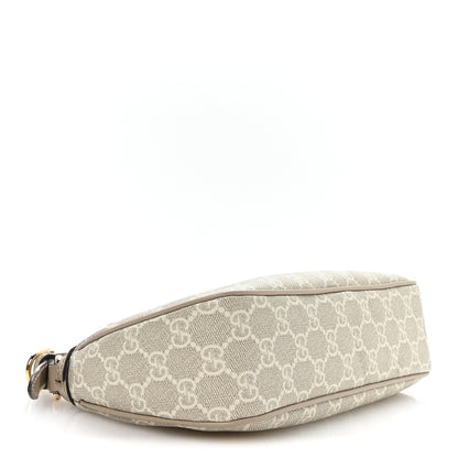 Gucci GG Supreme Monogram Textured Dollar Calfskin Small Ophidia Hobo Beige Mystic White Oatmeal 7 of 21