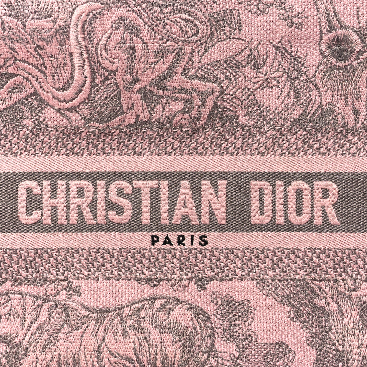 FASHIONPHILE Canvas Embroidered Small Dioriviera Toile De Jouy Book Tote Pink 8 of 10