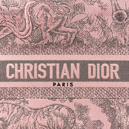 FASHIONPHILE Canvas Embroidered Small Dioriviera Toile De Jouy Book Tote Pink 8 of 10