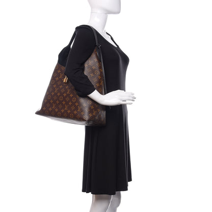 Louis Vuitton Monogram Flower Hobo Black 2 of 10