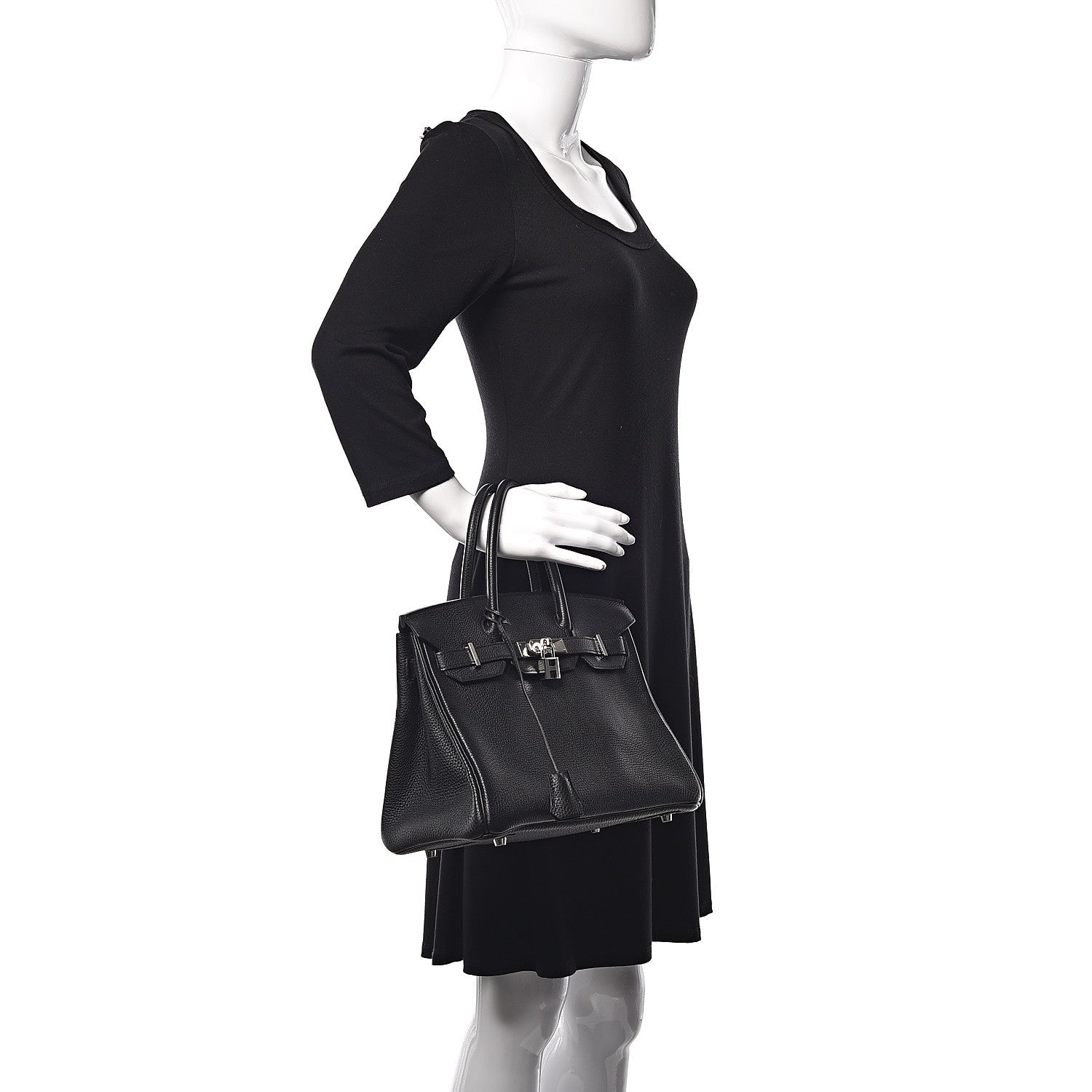 Hermes Taurillon Clemence Birkin 30 Black 2 of 11