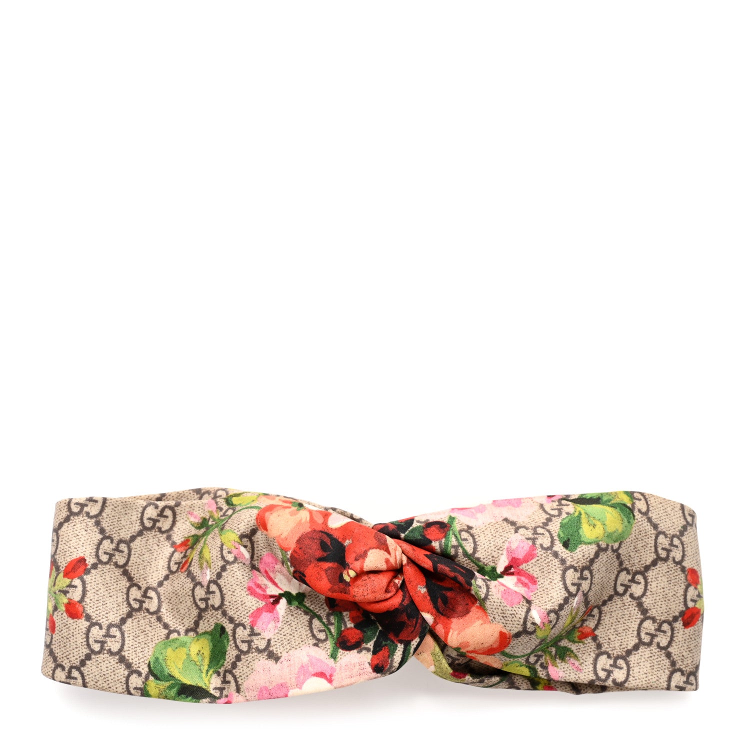 Gucci Silk Monogram Blooms Print Headband Antique Rose 1 of 5