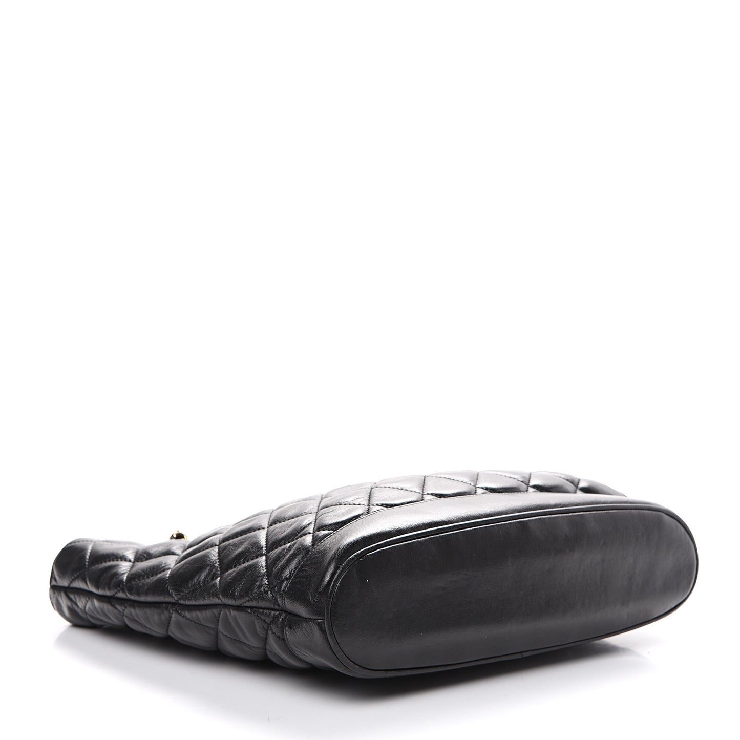 Lambskin Quilted Shopper Tote Black