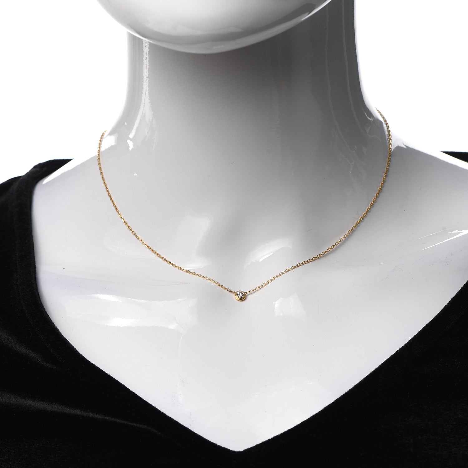 Cartier 18K Yellow Gold Diamond SM D'Amour Pendant Necklace 2 of 5