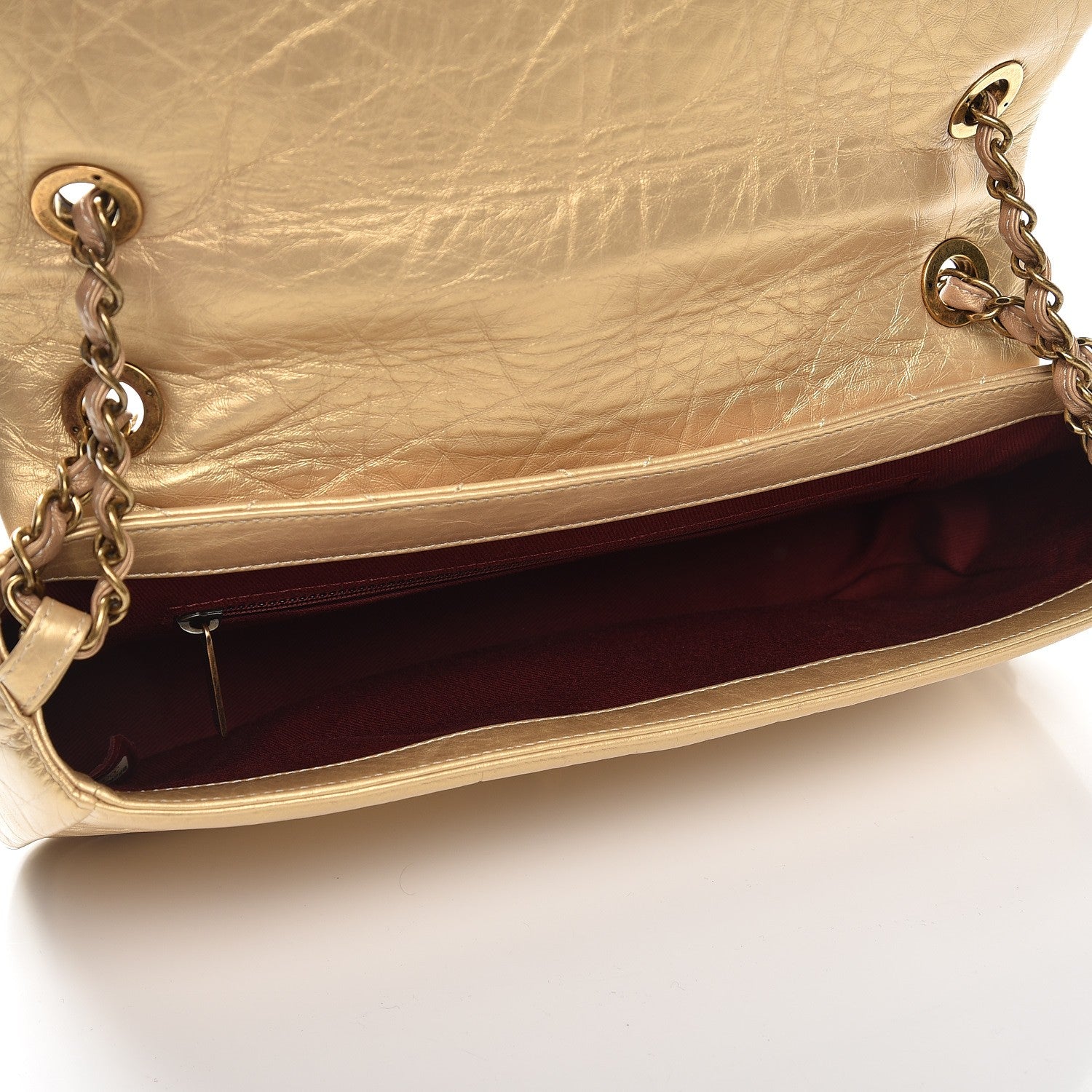 Chanel Metallic Aged Calfskin Quilted Small Pondichery Flap Gold 6 of 8