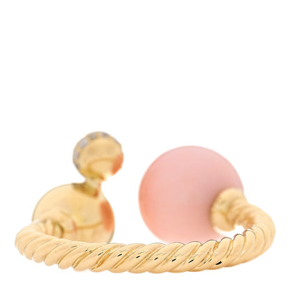 David Yurman 18K Yellow Gold Diamond Pink Opal Solari Cluster Ring 54 7 4 of 5