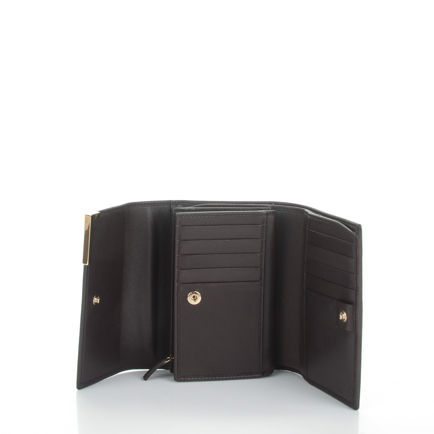 Gucci Monogram Compact Trademark Wallet Dark Brown 5 of 7