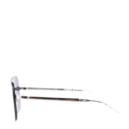 Chanel Pilot Aviator Sunglasses 4218 Silver 3 of 6