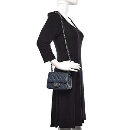 Chanel Iridescent Caviar Quilted Mini Square Flap Dark Blue 2 of 10