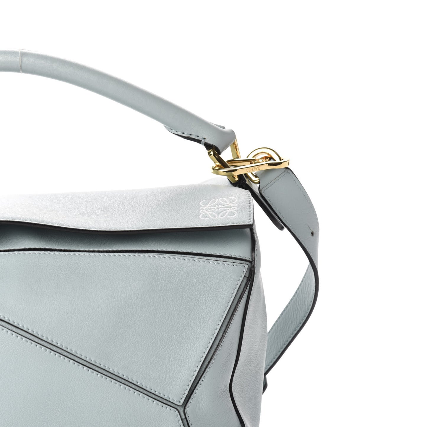 Calfskin Medium Puzzle Bag Aqua