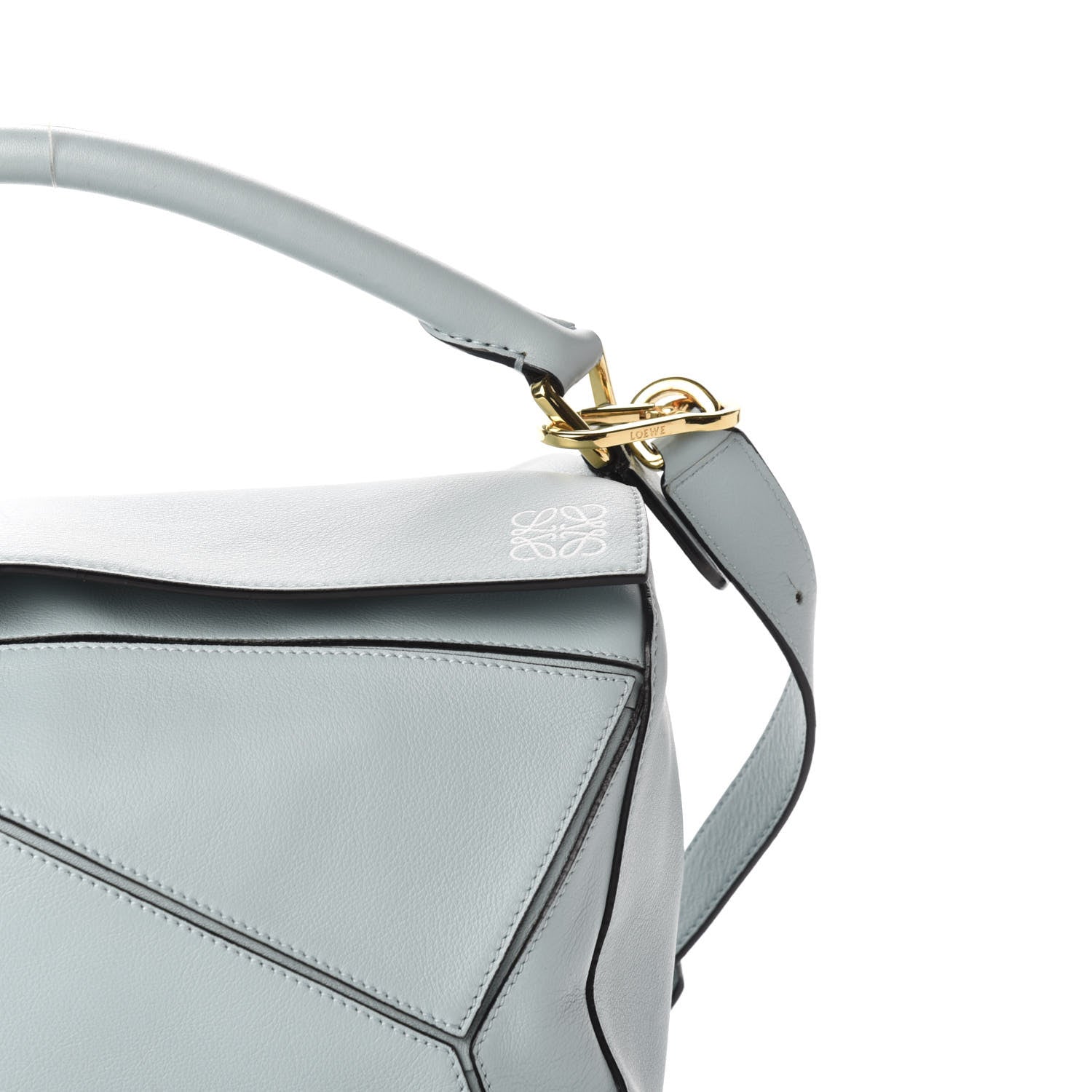 Loewe Calfskin Medium Puzzle Bag Aqua 10 of 10