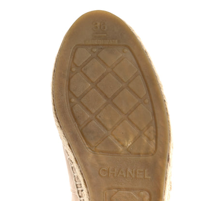 Chanel Lambskin CC Espadrilles 36 Beige Black 8 of 13