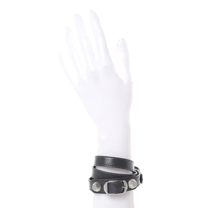 Balenciaga Agneau Giant Silver Hardware Triple Tour M Bracelet Gris Fossile 2 of 6