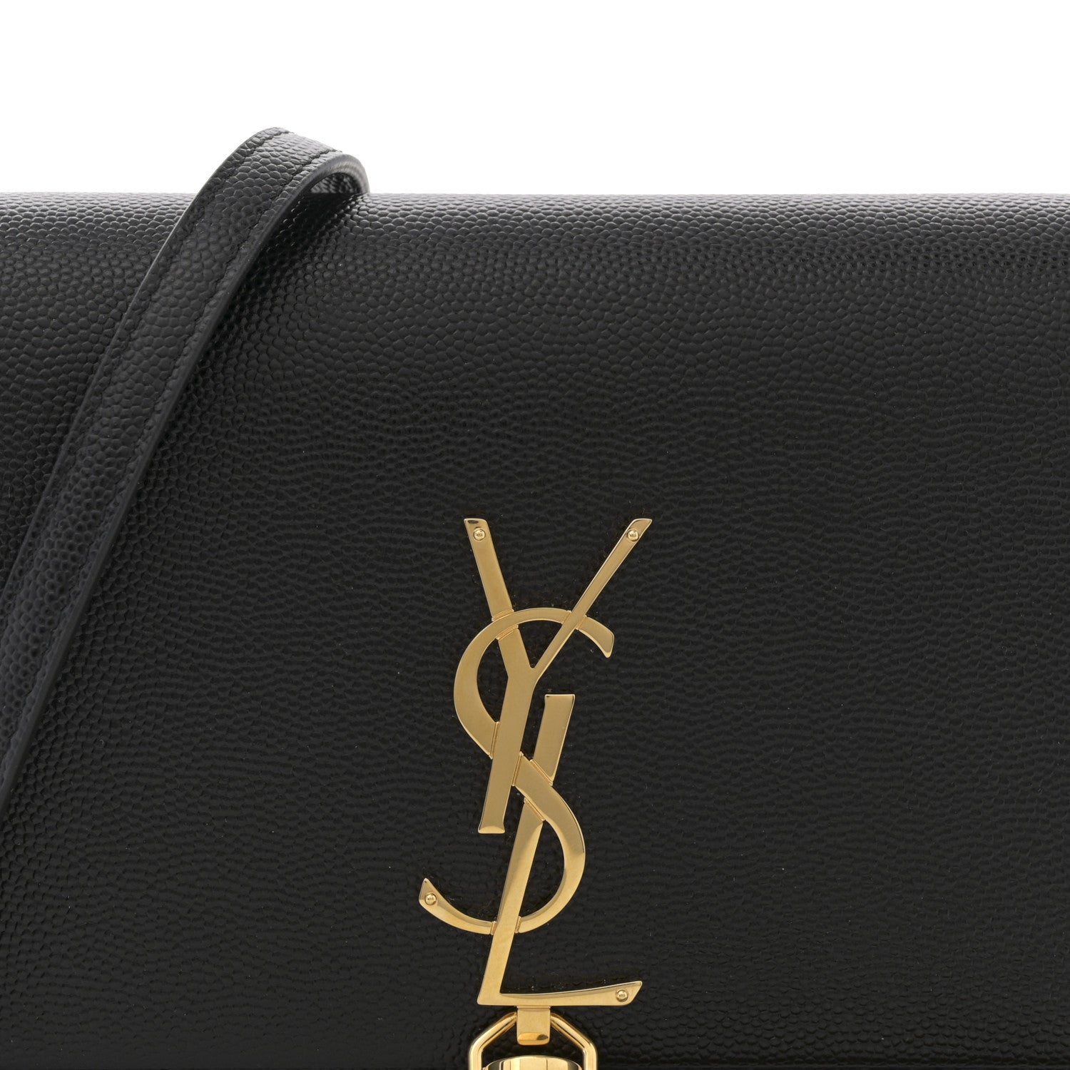 Saint Laurent Grain De Poudre Classic Monogram Kate Tassel Chain Wallet Black 8 of 10