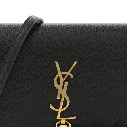 Saint Laurent Grain De Poudre Classic Monogram Kate Tassel Chain Wallet Black 8 of 10