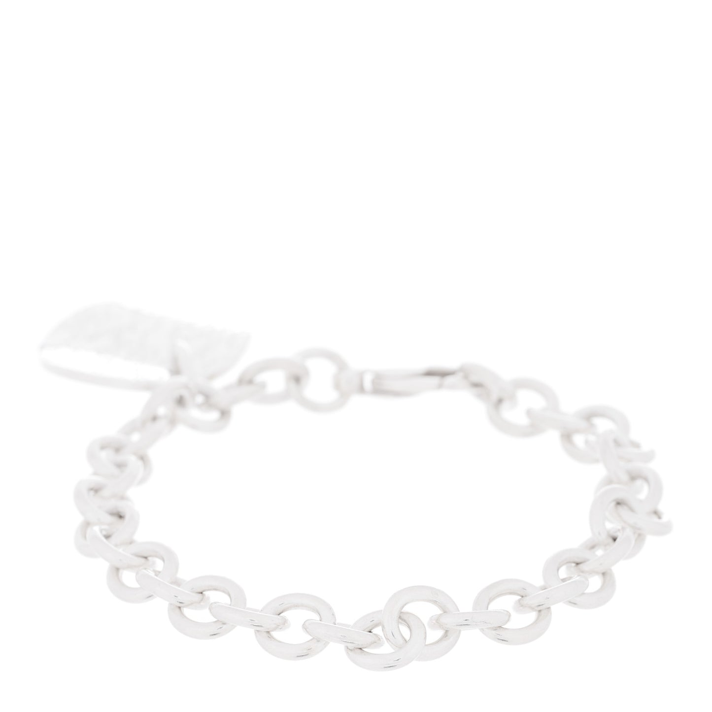 Sterling Silver Notes Round Tag Charm Bracelet