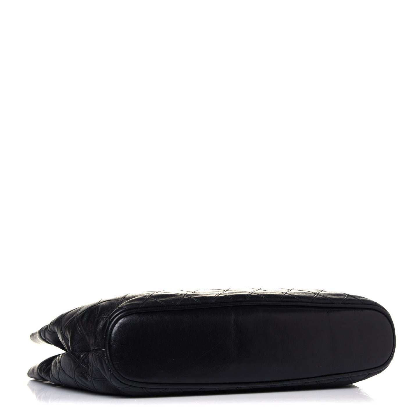 Lambskin Stitched Shopper Tote Black