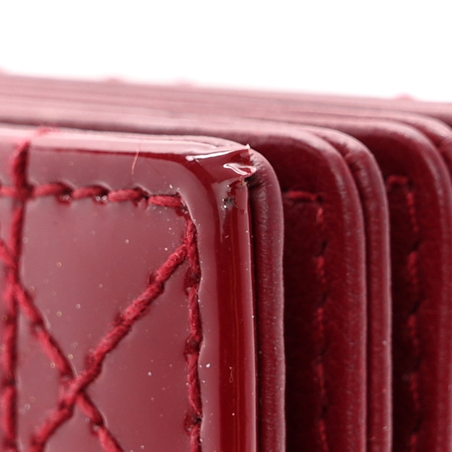 Christian Dior CHRISTIAN DIOR Patent Cannage Lady Dior 5-Gusset Card Holder Scarlet 8 of 16