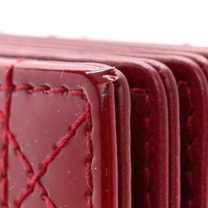Christian Dior CHRISTIAN DIOR Patent Cannage Lady Dior 5-Gusset Card Holder Scarlet 8 of 16