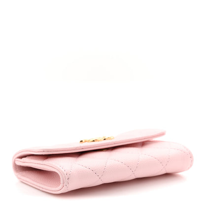 Chanel Caviar Quilted CC Flap Card Holder Rose 4 of 8