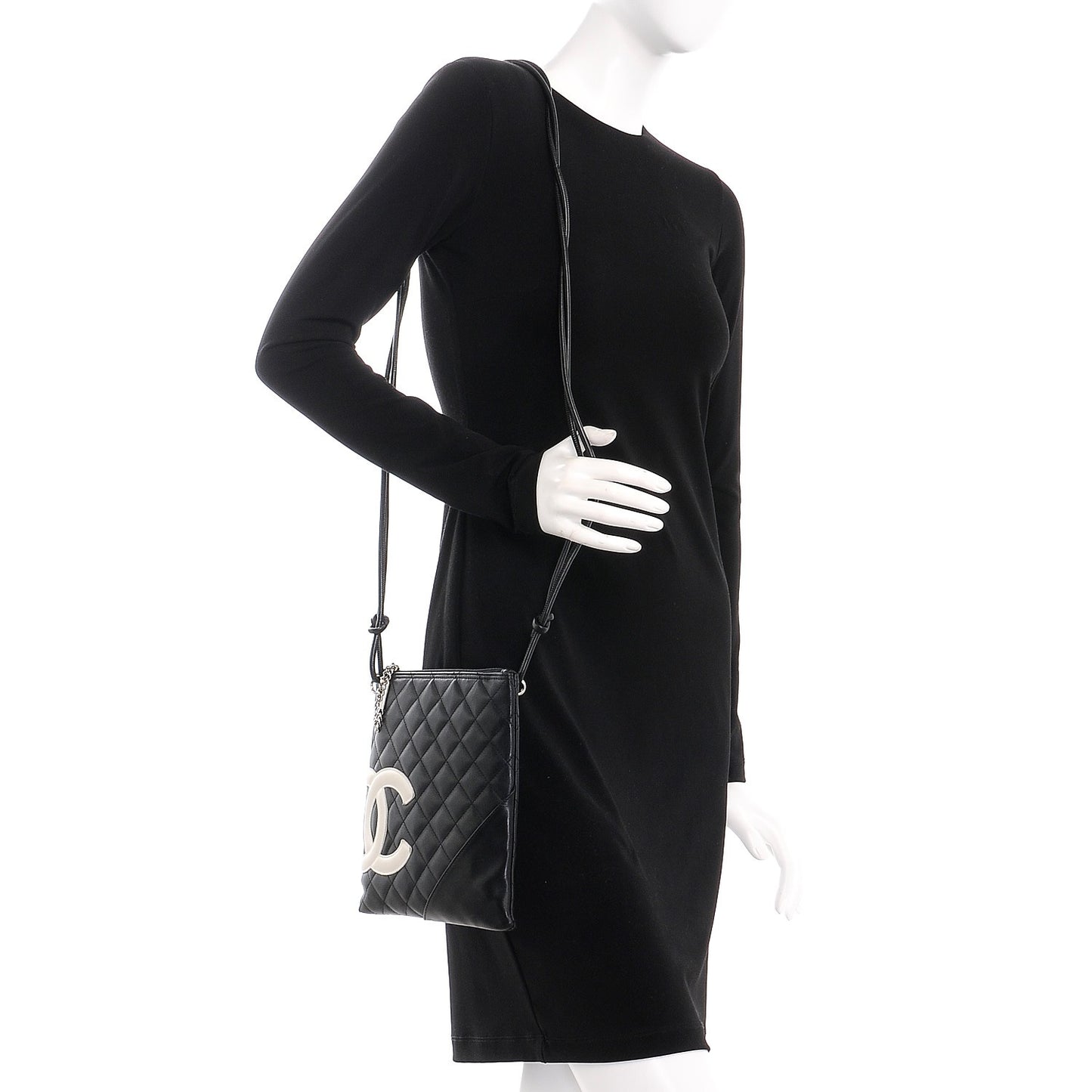 Calfskin Cambon Flat Messenger Black