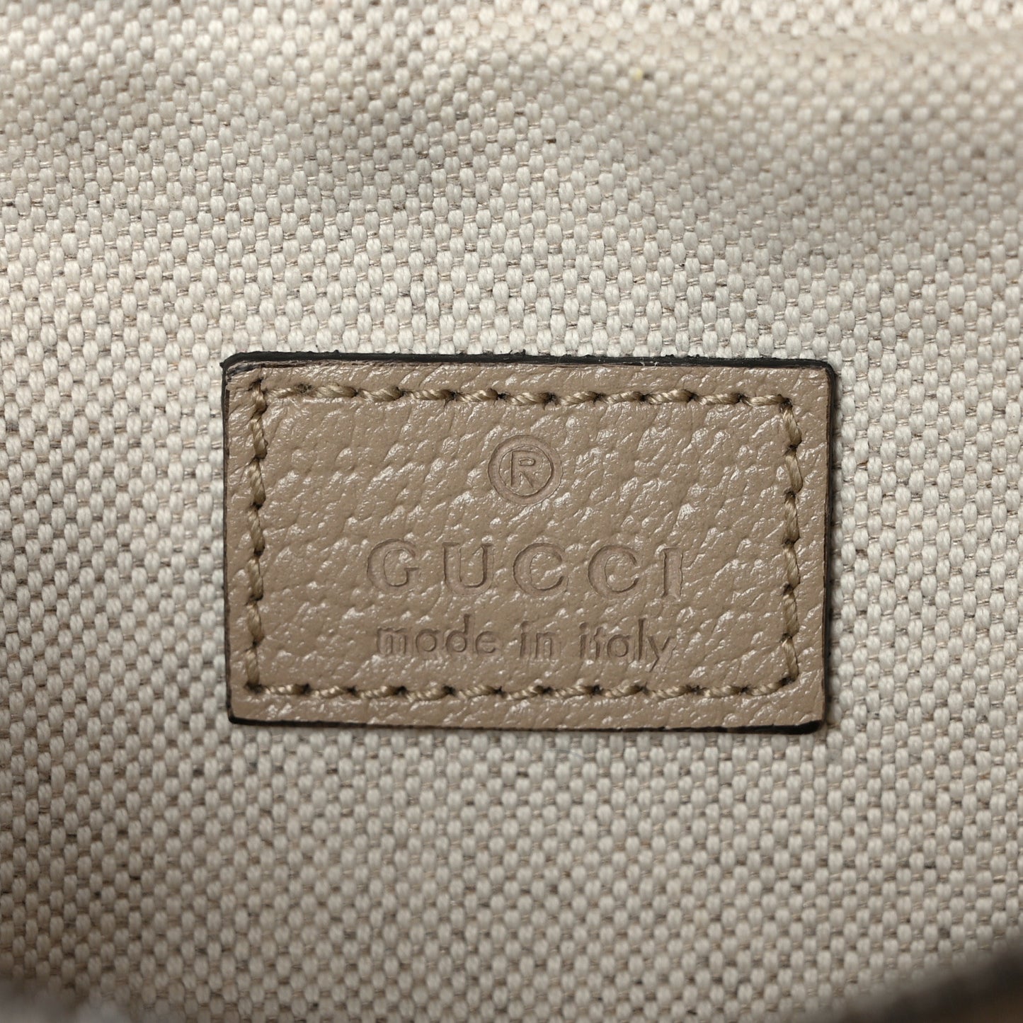 GG Supreme Monogram Textured Calfskin Web Retro Interlocking G Belt Bag Beige Mystic White Oatmeal