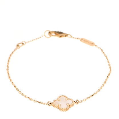 Van Cleef & Arpels 18K Yellow Gold Mother of Pearl Sweet Alhambra Bracelet 1 of 5
