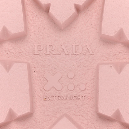 Prada Shearling Metal Triangle Logo Lug Sole 20mm Slide Sandals 38.5 Orchidea 6 of 9