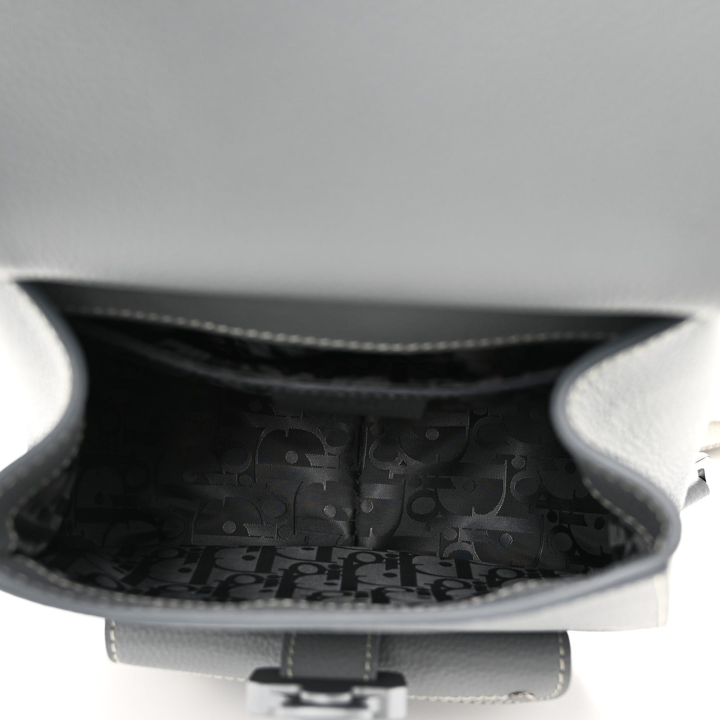 Grained Calfskin Mini Gallop Sling Bag Grey